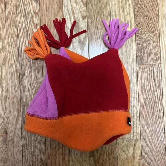 Hanna Andersson Winter Fleece Jester Hat - Orange,‎ Red, & Pink - Picture 2 of 5